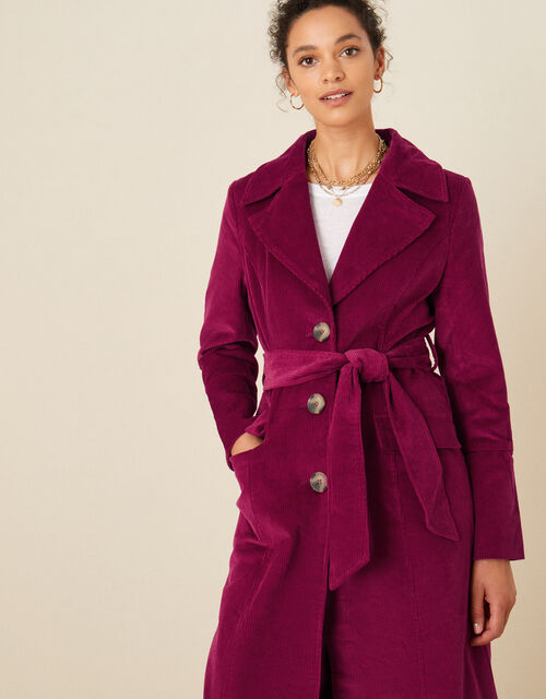 Connie Cord Trench Coat Red Women S, Womens Red Trench Coat Uk