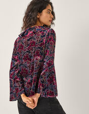 Milena Devoré Ruffle Blouse, Purple (PURPLE), large