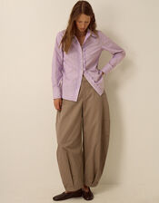 Sabrina Scallop Stripe Shirt, Purple (LILAC), large