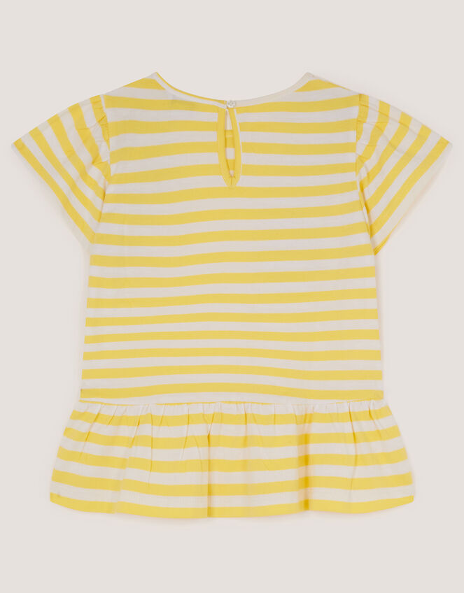 Sequin Lemon Stripe T-Shirt, Yellow (YELLOW), large