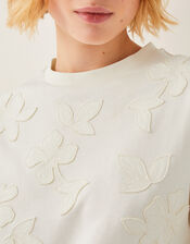 Abi Floral Applique Sweatshirt, Natural (NEUTRAL), large
