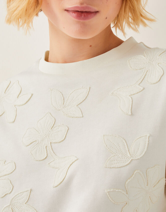 Abi Floral Applique Sweatshirt, Natural (NEUTRAL), large