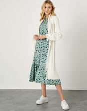 Fran Longline Cable Stitch Cardigan, Ivory (IVORY), large
