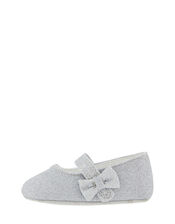 Baby Sparkle Bow Walker Shoes, Silver (SILVER), large