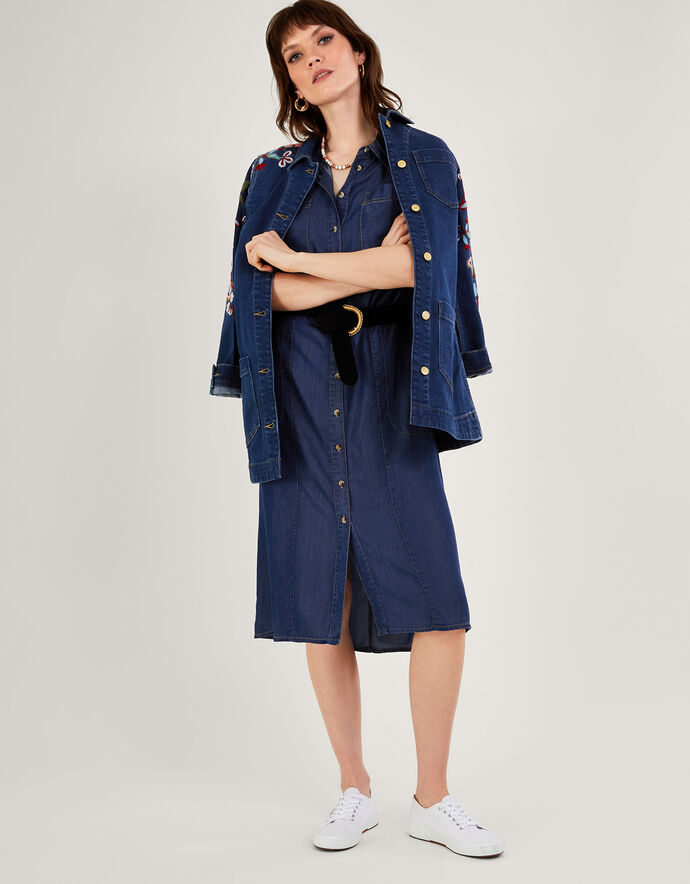 1212030 Blue Denim Shirt Dress