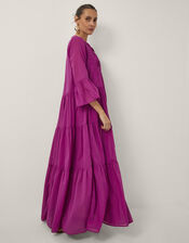 Devotion Twins Ocean Voile Maxi Dress, Pink (MAGENTA), large