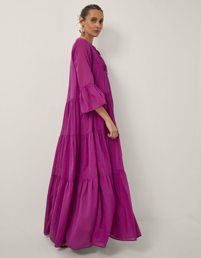 Devotion Twins Ocean Voile Maxi Dress, Pink (MAGENTA), large