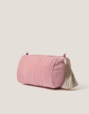 Floral Initial Quilted Beauty Bag, Pink (PINK), large