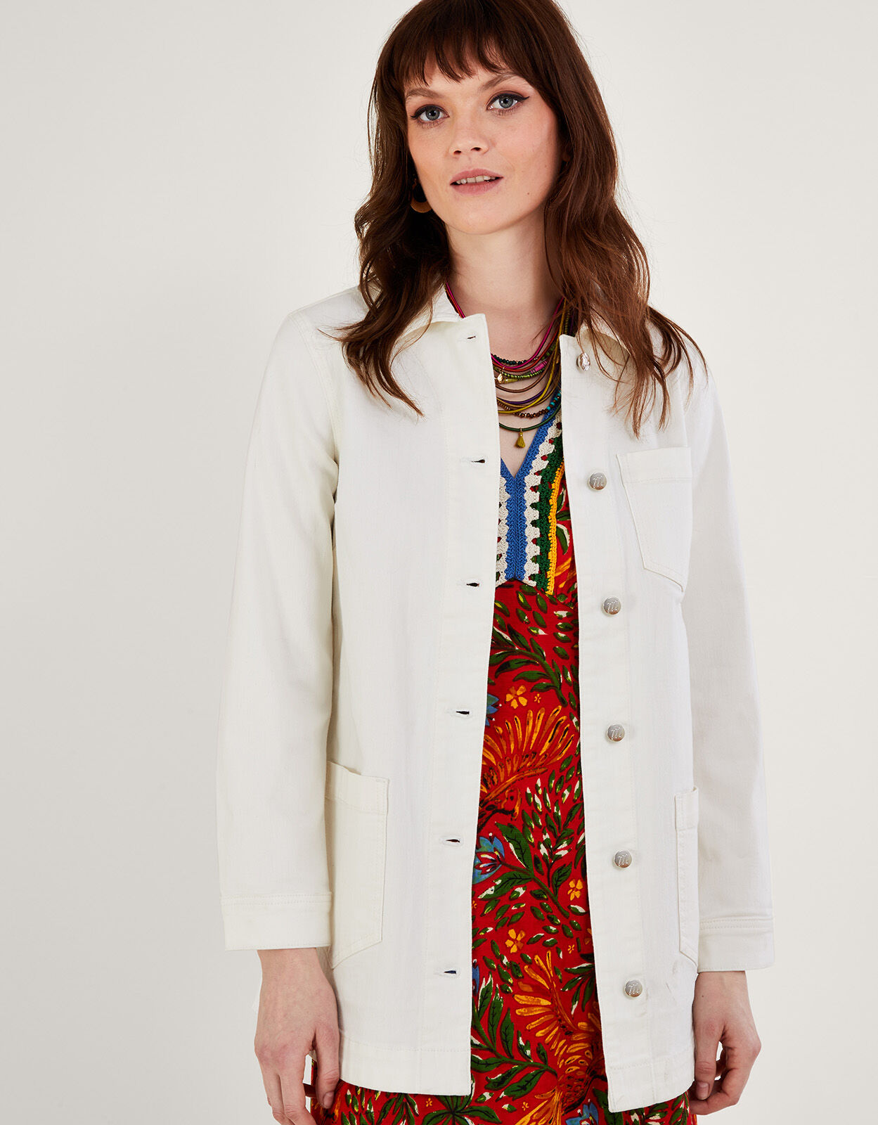 Mindy Longline Denim Jacket Natural