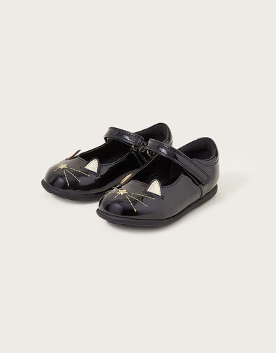 Kitty Kat Novelty Ballerina Flats, Black (BLACK), large