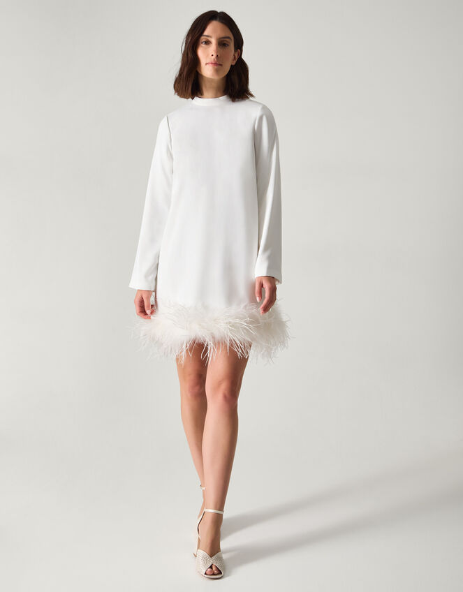 Andrea Feather Wedding Dress, Ivory (IVORY), large