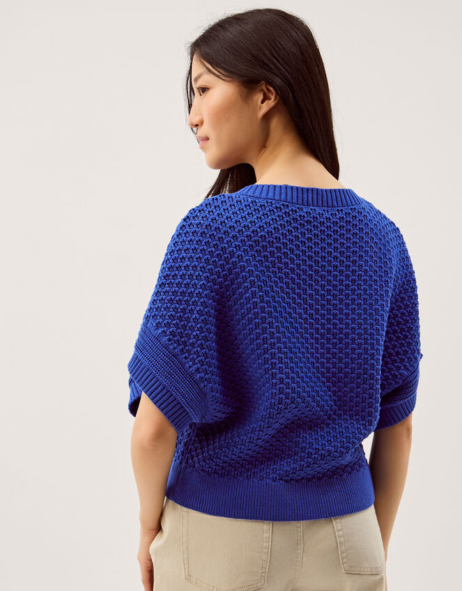 Sienna Short Sleeve Knit Cardigan Blue