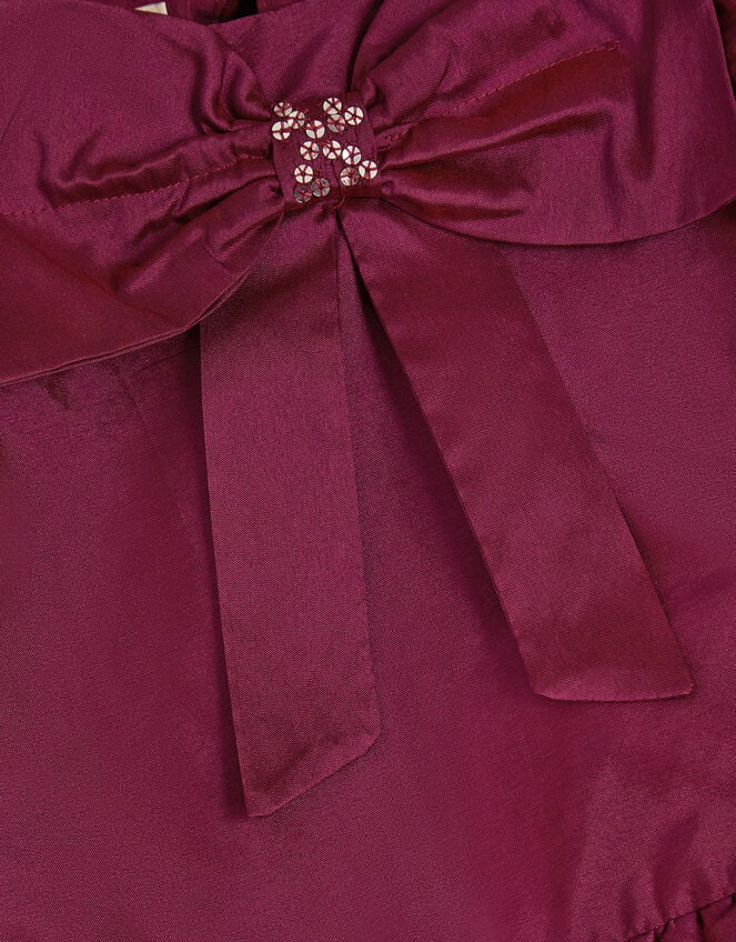 Baby Ember Bow Bubble Hem Dress, Purple (PURPLE), large