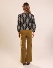 Traffic People Paddle Print Jacket, Black (BLACK), large