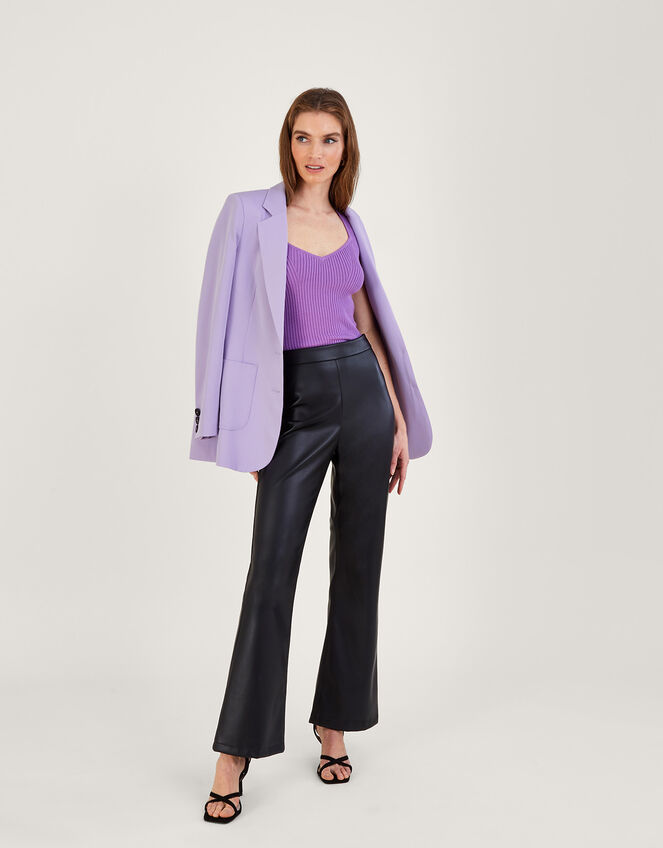 Rib Cap Sleeve Top with LENZING™ ECOVERO™ , VIOLET, large