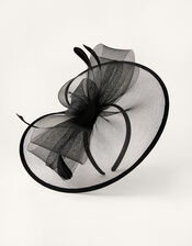 Crin Disc Fascinator Headband, Black (BLACK), large
