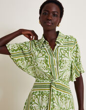 Emilia Print Midi Shirt Dress, Green (GREEN), large