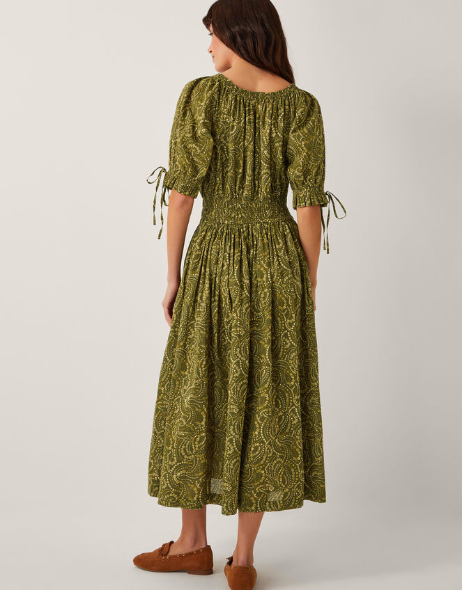 Delma Paisley Print Midi Dress, Green (GREEN), large