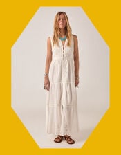 Maison Hotel Gino Broderie Lace Maxi Dress, White (WHITE), large