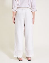 Parker Linen Crop Trousers, White (WHITE), large