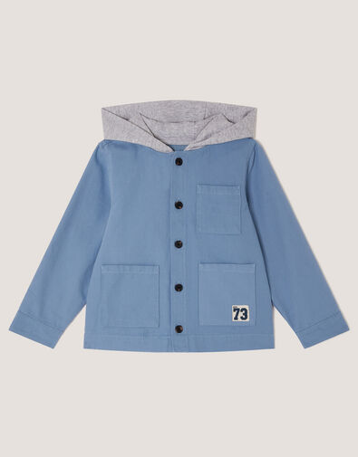 Hooded Chore Jacket, Blue (BLUE), large