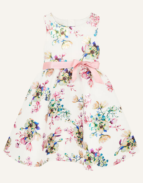 Foil Floral Scuba Dress, Ivory (IVORY), large