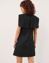 Lexi Embroidered Bib Mini Dress, Black (BLACK), large