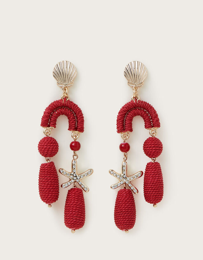 Woven Shell Drop Earrings, , large