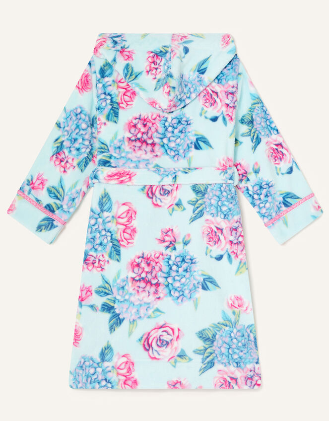 Elle Floral Chunky Robe, Blue (AQUA), large