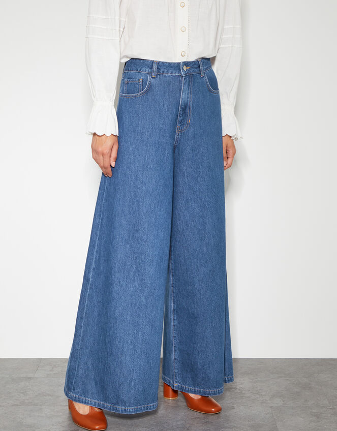 Beth Extra Wide Leg Jeans, Blue (DENIM BLUE), large