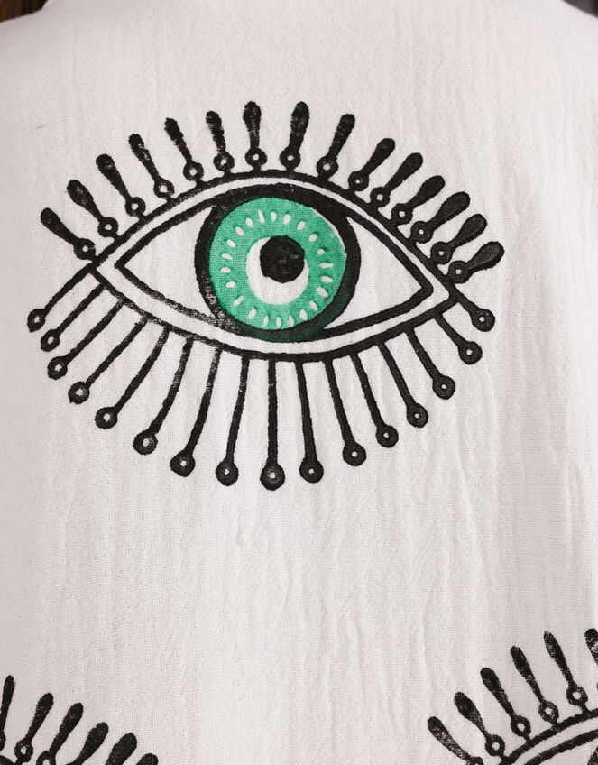 Meraki Beach Eye Print Kimono Robe, Green (JADE), large