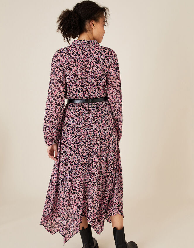 Floral Hanky Hem Shirt Dress, Pink (PINK), large