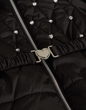 Diamant&eacute; Padded Faux Fur Coat, Black (BLACK), large