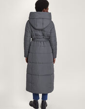Flossy Funnel Hood Maxi Padded Coat, Grey (CHARCOAL), large