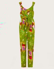 Amina Floral Jumpsuit, Green (GREEN), large