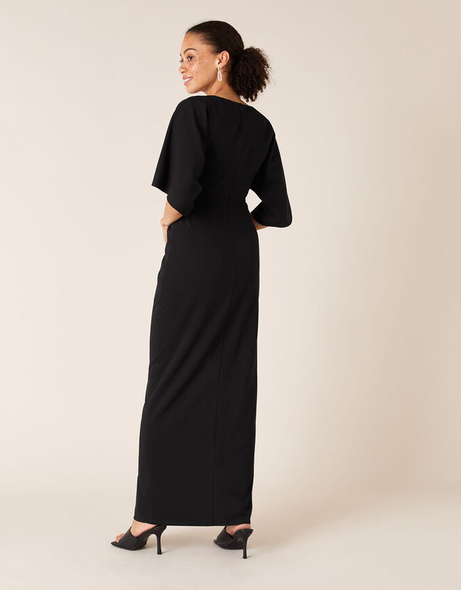 Kirsty Beaded Insert Stretch Maxi Dress, Black (BLACK), large