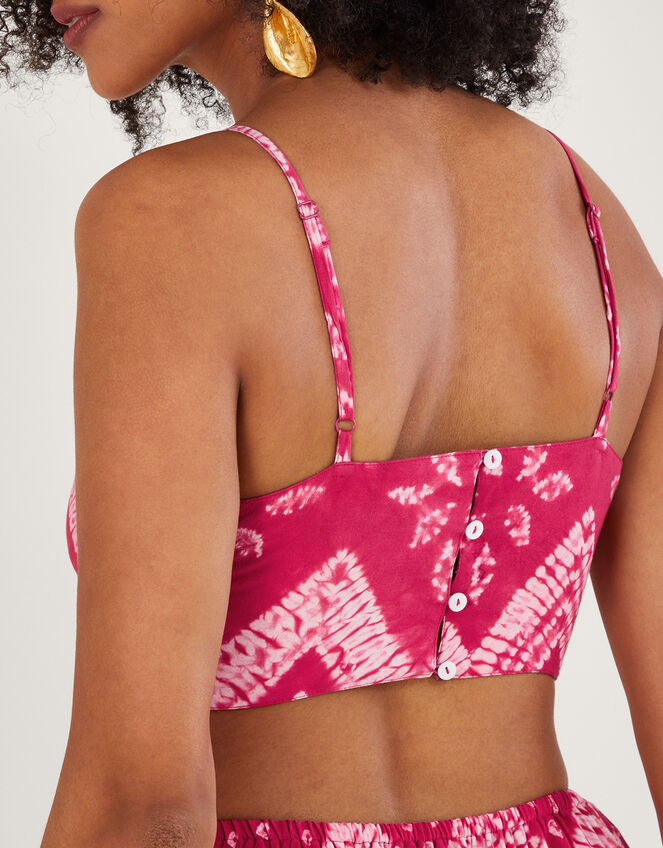 Bandhani Dye Print Maxi Dress in LENZING™ ECOVERO™, Pink (PINK), large