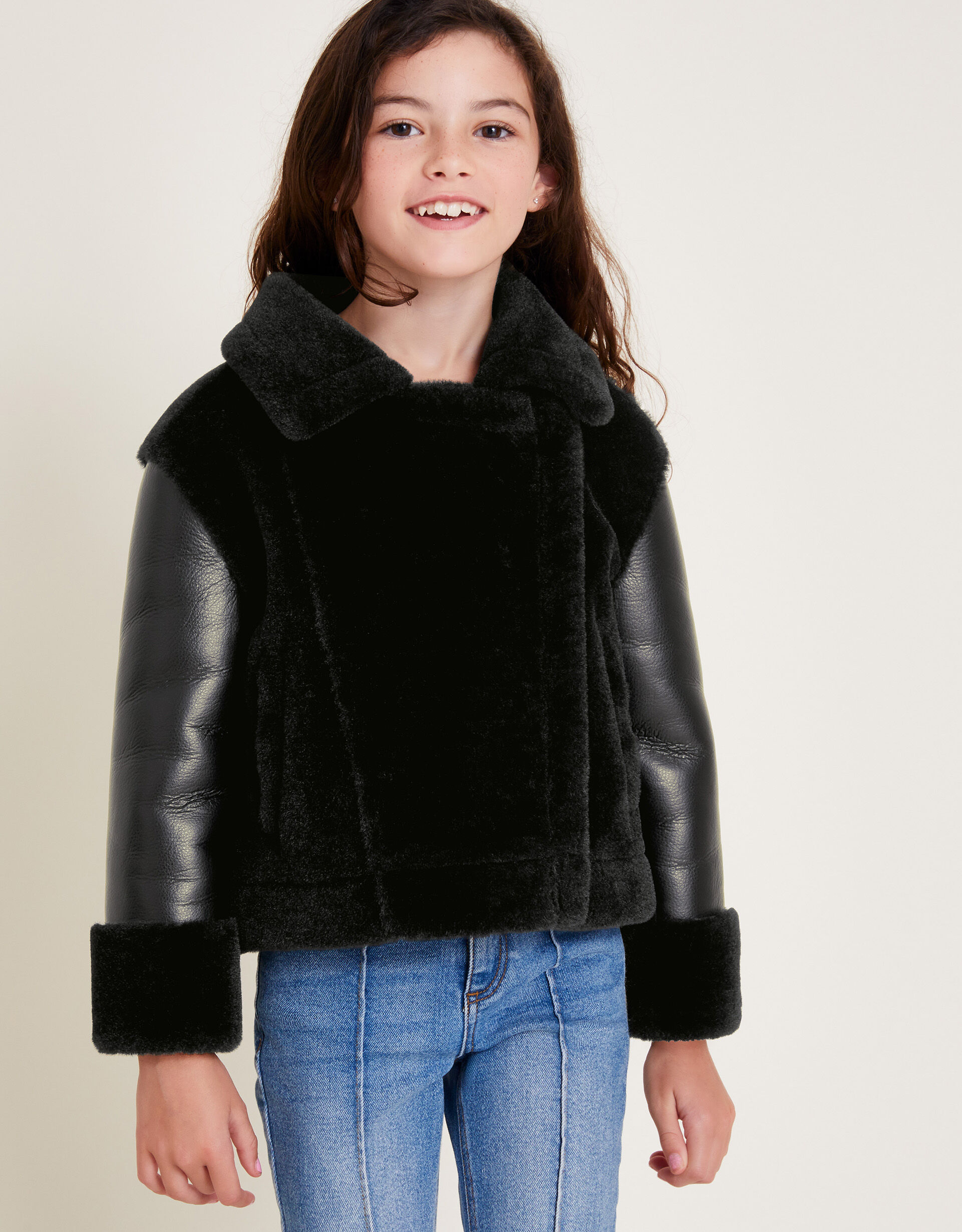 Girls aviator coat discount