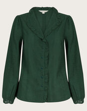 Cora Embroidered Shirt, Green (GREEN), large