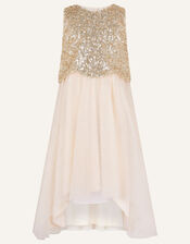 Sequin Scallop Dress , Gold (GOLD), large