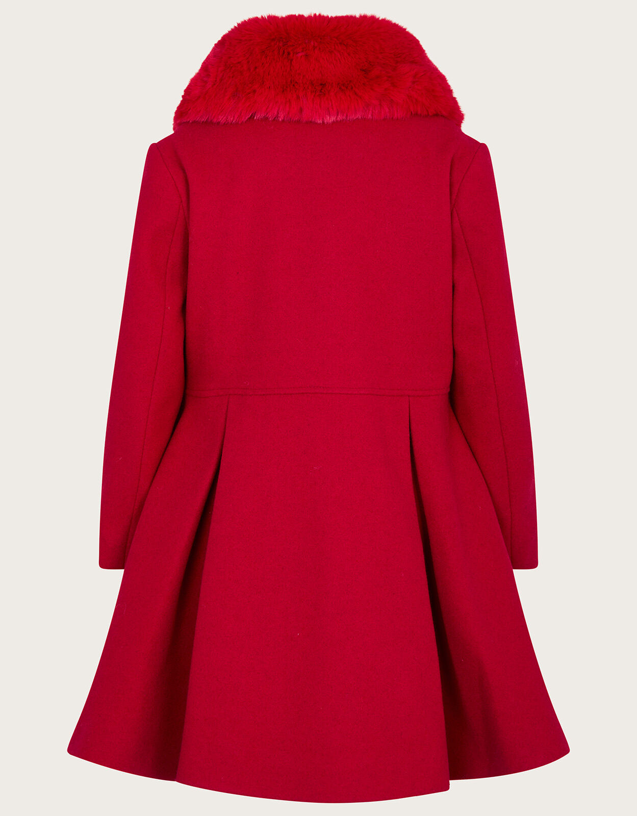 Ruffle Smart Coat Red