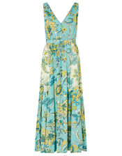 Sarasa Printed Maxi Dress in LENZING™ ECOVERO™, Blue (BLUE), large