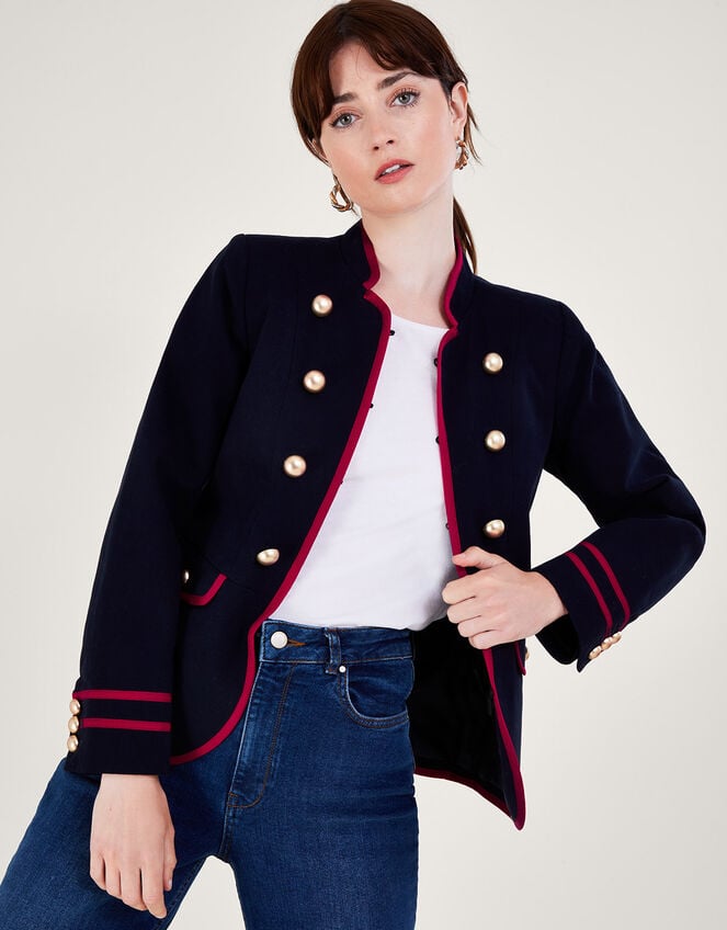 Megan Military Jacket, Blue (NAVY), large