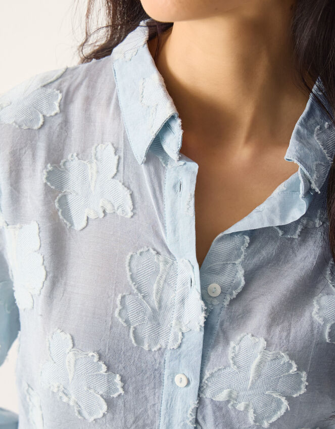 Ayla Jacquard Shirt, Blue (BLUE), large