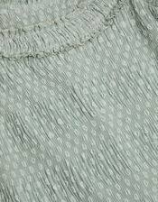 Textured Polka Dot Party Dress, Green (GREEN), large