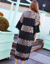Crās Elina Leopard Print Lace Midi Dress, Leopard (LEOPARD), large