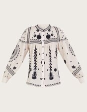 Floral Blouse, Ivory (IVORY), large