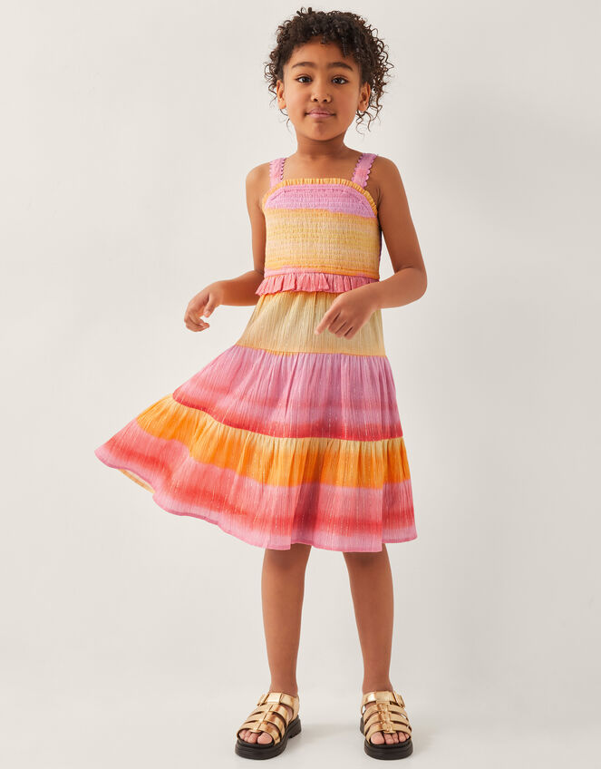 Ombr&eacute; Sleeveless Tiered Dress, Pink (PINK), large