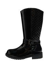Bernadette Buckle Riding Boots, Black (BLACK), large