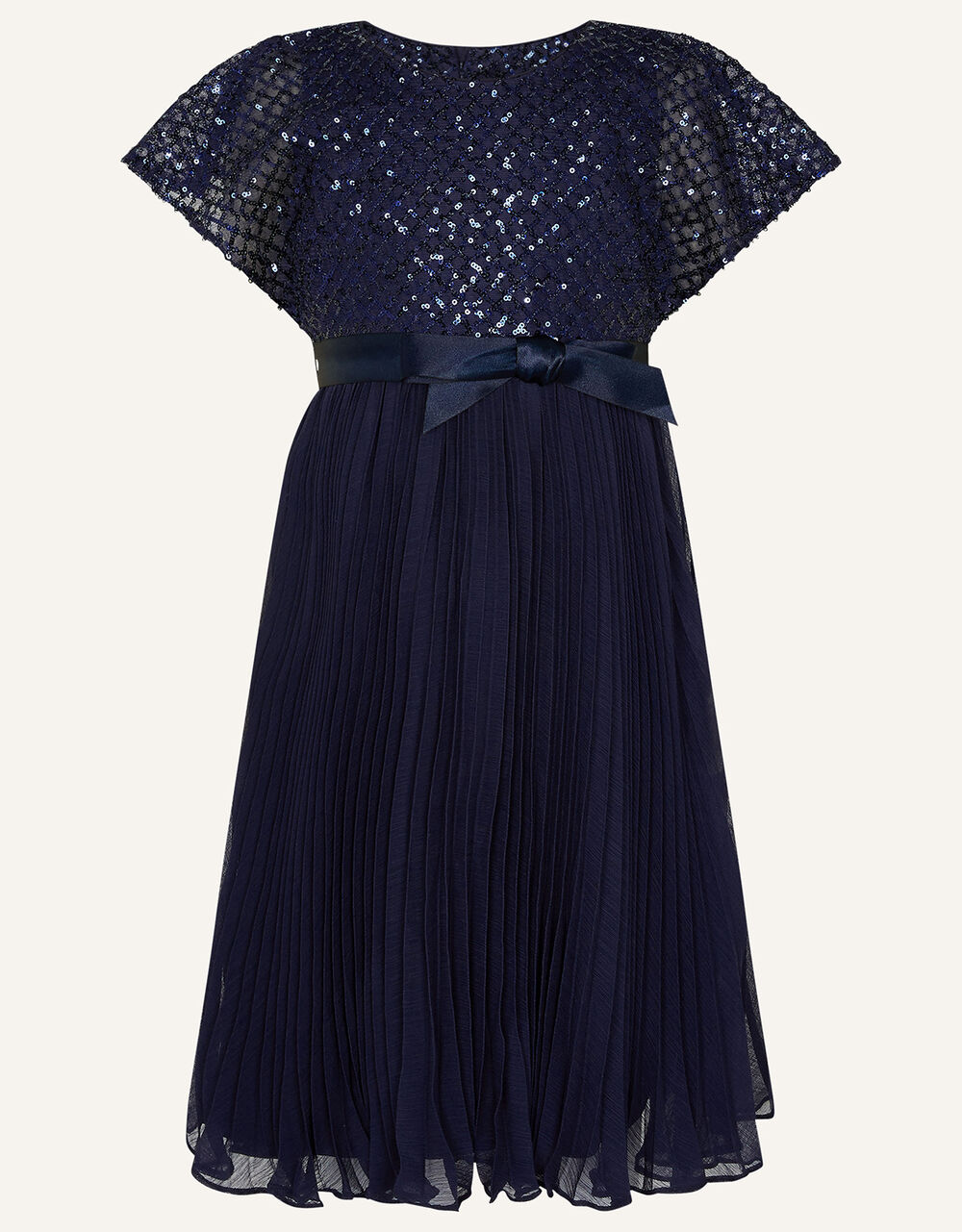 Children Girls 3-12yrs | Cape Sleeve Diamond Sequin Keita Dress Blue - ZI67537